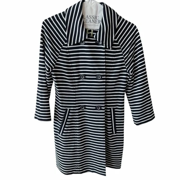 Like New Cabi Maritime Trench Blazer Coat Striped Jacket Small - Picture 2 of 5